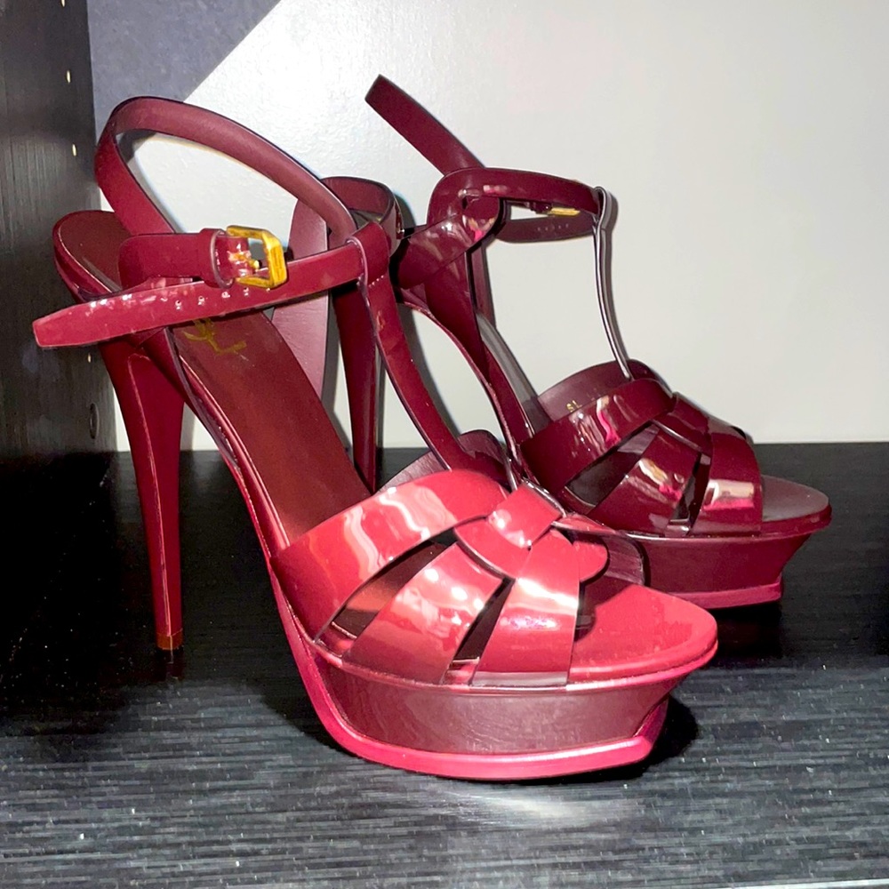 Burgundy YSL heels never worn
